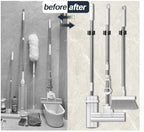 3-H Broom Holder Wall Mount 50 Pack, Stainless Steel Mop Hanger with Screws - Image 6