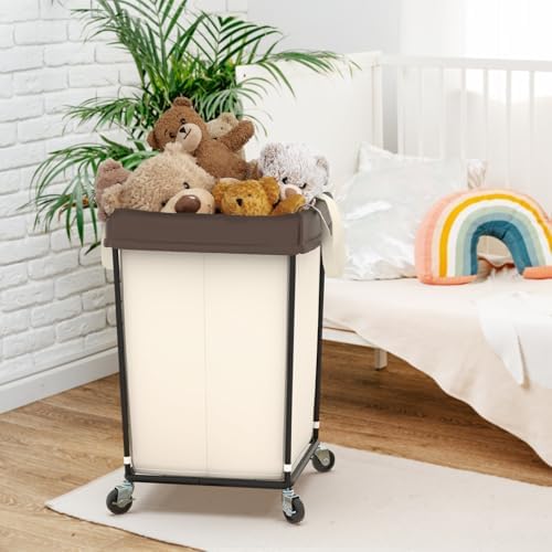 2PK Rolling Laundry Basket with Wheels, Rolling Laundry Hamper with Wheels - Image 5