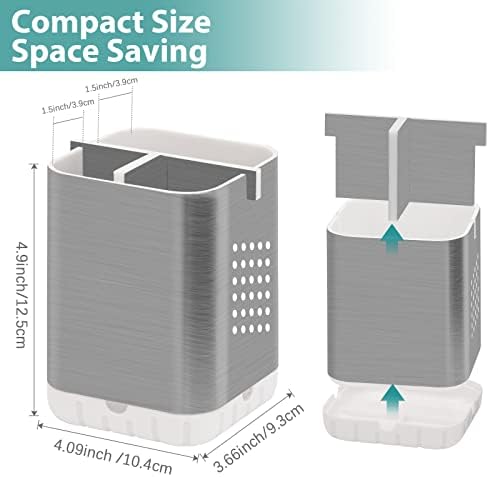 Boperzi Toothbrush Holder Toothpaste Organizer Drainage for Bathroom Vanity, Detachable Anti-Slip Brushed Nickel Toothpaste Storage Caddy 3 Slots with Drainage Holes for Makeup Brush Razor Stand - Image 5