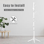 8-Hook Freestanding Coat Rack 3 Adjustable Heights Sturdy White - Image 6