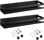 Lallisa 2 Pieces Stainless Steel Shelf Bathroom Shower Floating Shelves Wall Mounted Shower Caddy Basket Shelf Storage Organizer Shelves for Bathroom, Kitchen, Living Room(11.81 Inch/ 30 cm,Black) by Lallisa