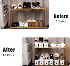 12 Pack Shoe Slots Organizer Adjustable Level Shoe Stacker Holder Storage Space Saving Sneakers Display Tray Rack for Closet (White, 12Pack) - Image 5