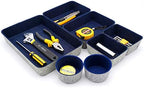Welaxy 7 Piece Felt Desk Drawer Organizer Storage Bin Navy Catchall Tray by Welaxy