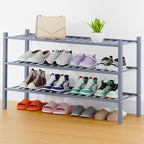 Smiry Bamboo Shoe Rack, 16 Vertical Slats, 3 Tier - 33.7" Wide, Grey by Smiry