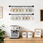 Mkono Wall Mounted Mug Holder, Coffee Cup Hanger Rack with 20 Hooks, 2 Pack - Image 3