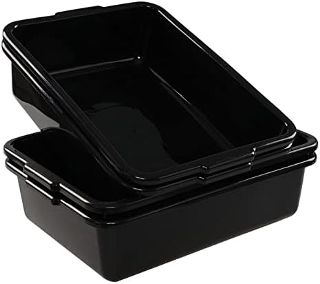 Gloreen 4 Pack Bus Box Commercial, 13 L Dirty Dish Bin Utility Tub, Black by Gloreen