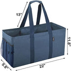 Finnhomy 42L Extra Large Utility Tote Bag, Oxford Fabric Reusable Folding Grocery Bags with Handles and Pockets, 2 Pack - Image 5