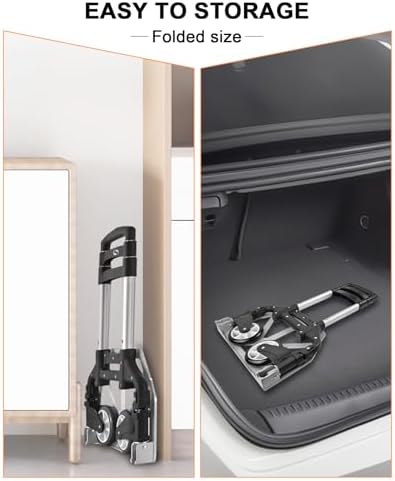 Folding Hand Truck, Dolly Cart with Wheels Foldable, Luggage Cart - Image 5