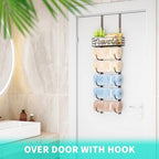HapiRm Towel Racks for Bathroom Storage - 6 Tier Over The Door & Wall Mount Rolled Towel Storage Organizer Holder with Metal Shelf Basket for Small Bathroom, Camper, Rv - Patented - Image 4