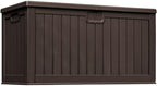 Greesum 230 Gallon HDPE Outdoor Storage Box with Removable Dividers, Weatherproof Oversized Deck Box for Patio, Garage, Garden, Brown by BuynowfromGreesum