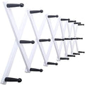 SKOLOO Hat Rack for Wall with 20 Hooks, Solid Wooden, Modern, Expandable Coat Rack Wall Mount for Coats, Hats, Bags, Baseball Caps, Black on White by SKOLOO