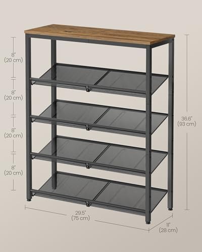 VASAGLE 5-Tier Shoe Rack, Adjustable, Freestanding - Image 3