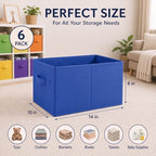 Yinder 6 Pcs Cube Storage Bin, Rainbow Colored 14''x10''x8'' Storage Cubes - Image 2