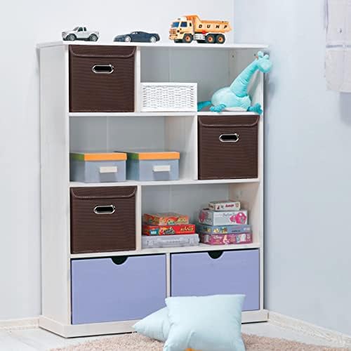 Closet Organizers Fabric Storage Bins With Lids Collapsible Cube Storages Organizer Basket With Handles,Storage Boxes for Clothes Storage,Office,Toys,3 Pack,（Coffee - Image 5