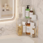 Bathroom Counter Organizer, 2-Tier Corner Shelf for Vanity, Clear - Image 5