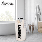 Caroeas 125L Laundry Basket,Large Laundry Hamper, Laundry Bag with Padded Handles, Clothes Hamper Stands Up Well, Collapsible Free Standing Easy Storage Washing Bin (Beige,125L) - Image 6