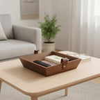 Decorative Storage Tray Organizer Display Tray Catchall Holder with Rectangular Shallow Shape and Straight Sides Suitable for entryway Desk Dresser countertop, T15-A Small Storage Tray - Image 3