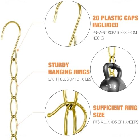 NiHome Clothing Chain Hangers 10-Pack, Space Saving Metal Closet Organizer | 7-Loop Retractable Design Chain Hanger for Compact Storage, Ideal for Travel,Dorm & Office, Wrinkle-Reducing for All Garments - Image 6