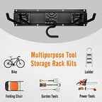 SMARTOLOGY Modular Heavy-Duty Steel Garage Tool Storage Rack - 150 lbs Weight Capacity Weather-resistant Powder-Coated Wall Mount Organizer for Shovels, Rakes, Ladders & Landscaping Equipment - Image 5