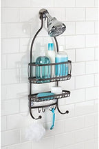 iDesign 61971 York Lyra Hanging Shower Organizer - 10" x 4" x 22", Bronze - Image 2