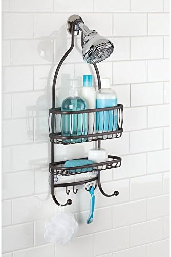 iDesign 61971 York Lyra Hanging Shower Organizer - 10" x 4" x 22", Bronze - Image 2