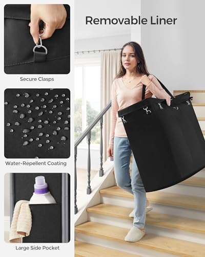 SONGMICS Laundry Basket with Wheels, 3-Section, 52.7 Gallons (199.5 L) - Image 4