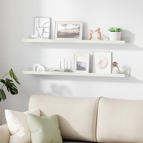 upsimples Floating Shelves for Wall Decor and Storage, White, 6Pcs 35.5'' - Image 5
