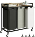 Herture Laundry Hampers with Shelf, Laundry Basket 3 Section, 3 x 15.87 Gal by Herture