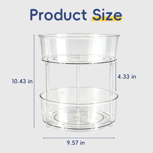 2 Tier Medicine Bottle Organizer, Lazy Susan Organizer for Prescription and Vitamin Bottles, Medicine Cabinet Organizer for Countertop and Bathroom, Transparent Organizer for Empty Pill Bottles - Image 3