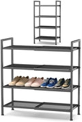 Expandable Shoe Rack for Closet, Entryway, Shoe Storage, 4-Tier, Black by Unknown