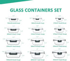 KOMUEE 24 Pieces Glass Food Storage Containers Set, Gray - Image 2