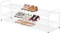 AOODA Long 2 Tier Shoe Rack for Closet Metal Wide Stackable Shoe Storage Organizer for Entryway, Bedroom, Floor, 18-Pairs Low Sneaker Shelf, White by AOODA