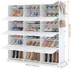 HOMIDEC Shoe Rack Organizer 48 Pair Modular Shoe Storage Cabinet for Closet | PP Plastic, Sturdy Steel Frame, Waterproof, Dustproof, Easy Clean, Shoe Shelves for Closet Garage Hallway Bedroom Entryway - Image 3