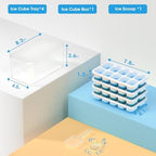 DOQAUS Ice Cube Tray with Lid and Bin,4 Pack Ice Cube Trays for Freezer - Image 6