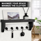 Key and Mail Holder Wall Mount, Mail Organizer with 5 Key Hooks - Image 3
