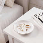 Ceramic Jewelry Tray, White Initial N Personalized Jewelry Dish - Image 6