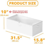 SpaceAid 2 Pack 10" High Under Bed Storage Containers, Large Underbed Storage Organizer Bins with Lids for Bedroom, Dorm, Clothes, Closet Organization, Bed Sheets and Blankets (White) - Image 3