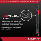Olsa Tools Premium Wall-Mount Screwdriver Organizer - Red Nylon with Black Clips - Holds 14 Screwdrivers - Part: 1030 - Image 5