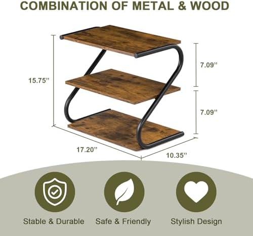 Small Shoe Rack for Entryway Closet, S-Shaped Wooden Shoe Shelf - Image 2