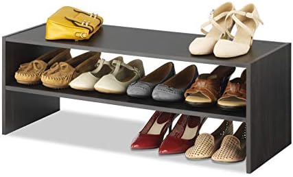 Whitmor Stackable 2-Tier Shoe Shelf, 31 inch, Espresso - Image 4