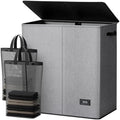 SOLEDI Large Double Laundry Hamper with Lid,165L Collapsible Clothes Hamper 2 section with Removable Bags, Space-Saving Laundry Basket for Bedroom, Dorm, College by SOLEDI