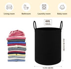 OIAHOMY 60L Nursery Hamper Laundry Basket Laundry Hamper Black - Image 2