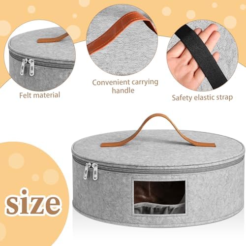 Chunful Hat Box for Women Storage Cowboy Hat Box, Gray, Height 6.3 Inches - Image 3