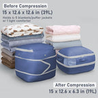 DIMJ Compression Storage Bags 8 Pack - Blanket Storage Bags with Window Zipper, Ultra Space Saving Self Compression Organizer for Puffer Jacket, Bedding, Lightweight Comforter Duvet, Sweater, Sheet - Image 2