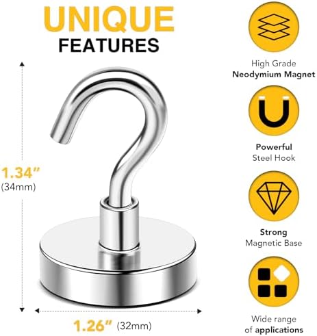 DIYMAG Magnetic Hooks 20pcs 120lbs Cruise Essentials 2026 Magnet Hook - Image 3