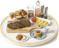 Oroyutor 18-Inch Large Oak Lazy Susan Organizer, Gold and White by Oroyutor