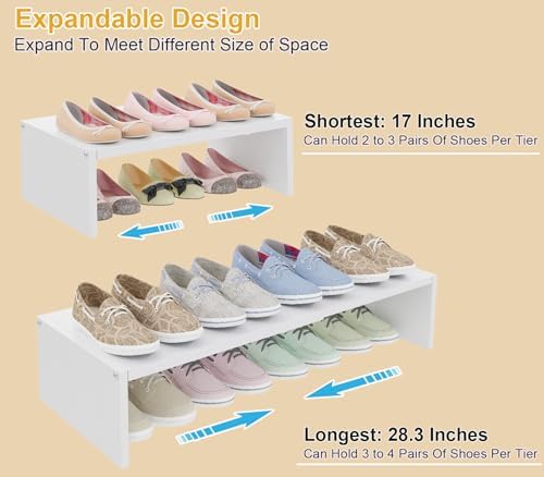 3 Pack Expandable 1 Tier Shoe Rack for Shoe Cabinet/Closet/Entryway - Image 7
