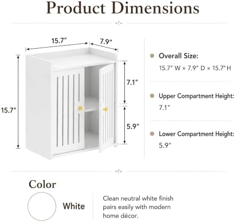 HAYOFAMY 3-Tier Wall Bathroom Storage Cabinet 7.9" D x 15.7" W x 15.7" H - Image 3