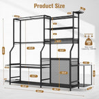 Garage Sports Equipment Organizer, 3 Golf Bag Organizer Stand Heavy-Duty Ball Storage Rack with Basket and Hooks, Ball Storage Cart for Toy Sports Gear Storage, Black - Image 2