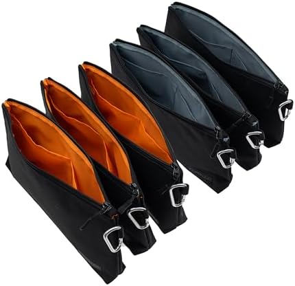 COREFLEX Premium Tool Pouch Zipper Bag, Small Tool Bag, Multipurpose Storage pouch, Heavy duty Flat Bottom Tool bag with YKK Zipper (6 pack Large 12inch Black) - Image 7